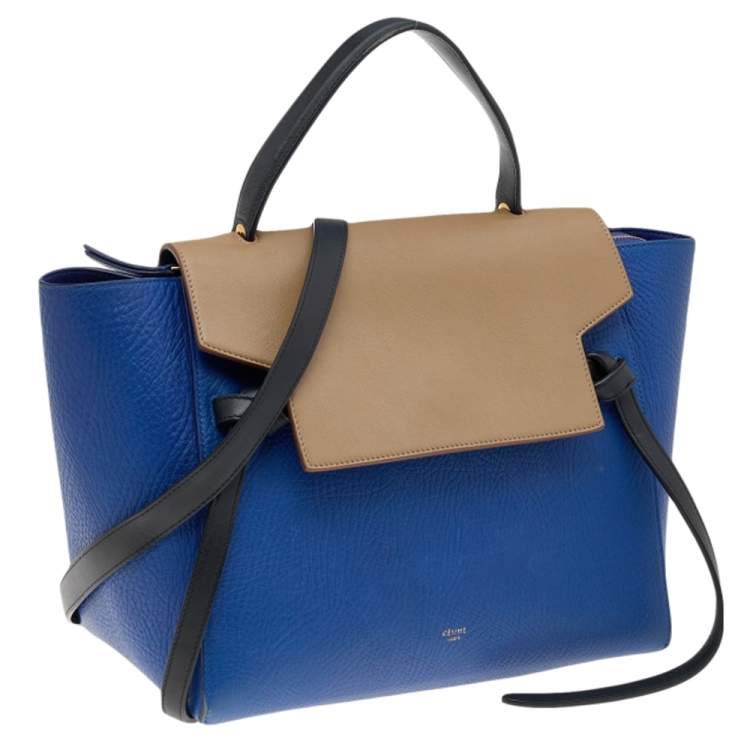 Pre Owned Celine Tri Color Leather Mini Belt Top Handle Bag