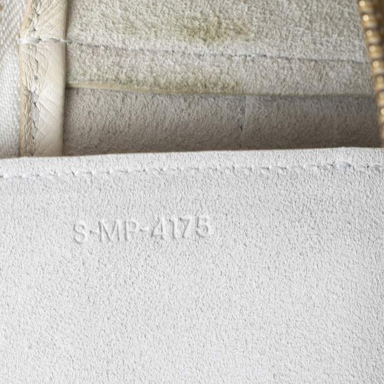 Pre Owned Celine Off White Leather Mini Belt Top Handle Bag