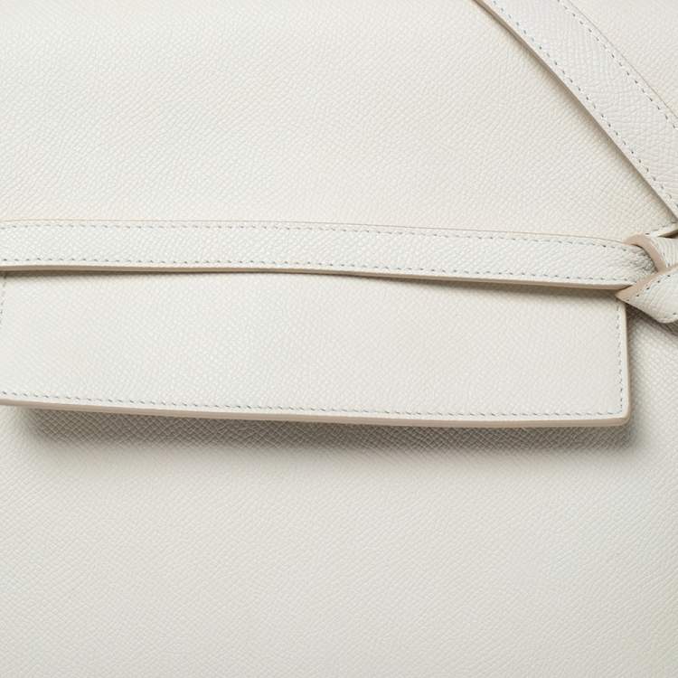 Pre Owned Celine Off White Leather Mini Belt Top Handle Bag
