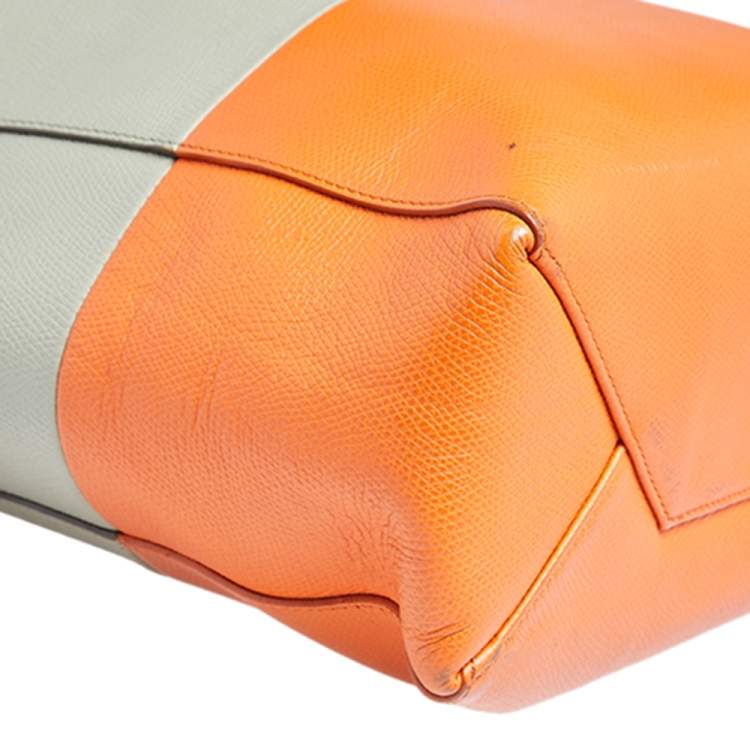 Pre Owned Celine Multicolor Grained Leather Small Vertical Cabas Tote