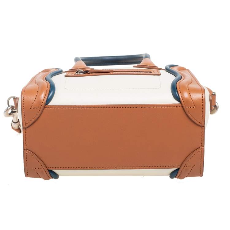 Pre Owned Celine Tricolor Leather Nano Luggage Tote