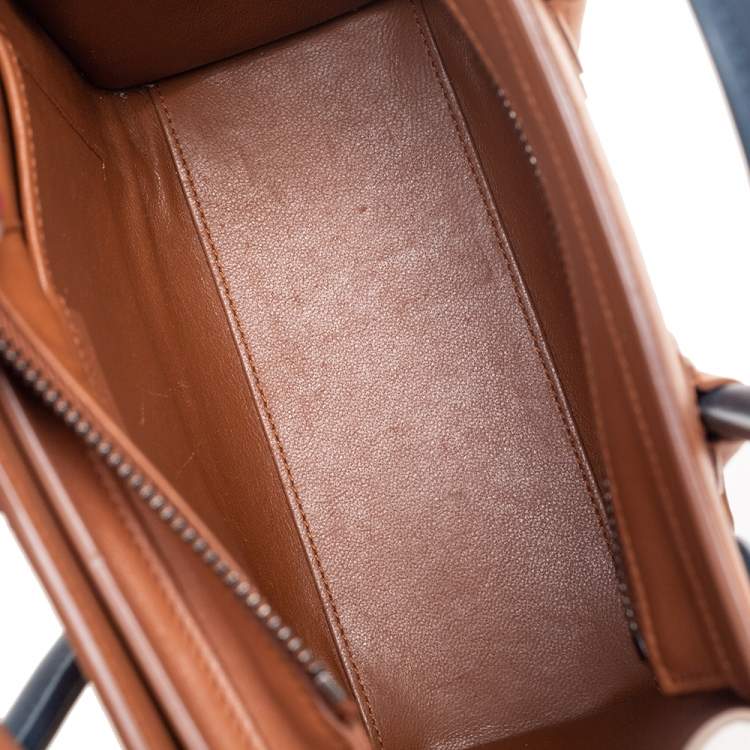 Pre Owned Celine Tricolor Leather Nano Luggage Tote