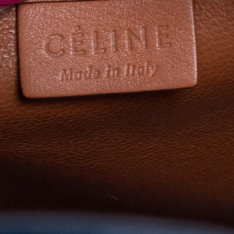 Pre Owned Celine Tricolor Leather Nano Luggage Tote