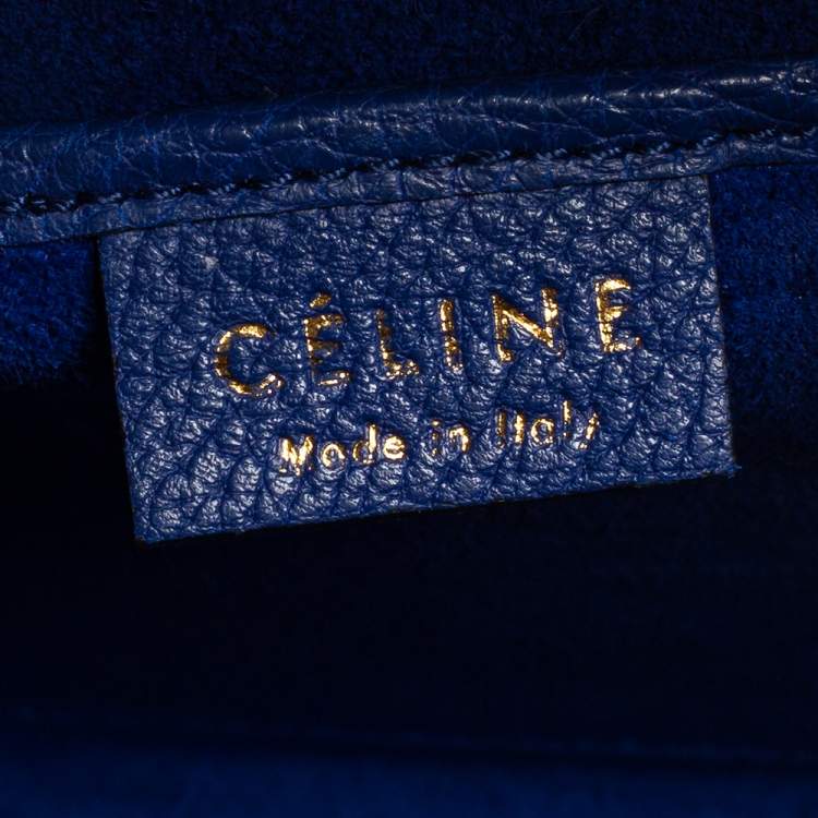 Pre Owned Celine Blue Leather Nano Luggage Tote