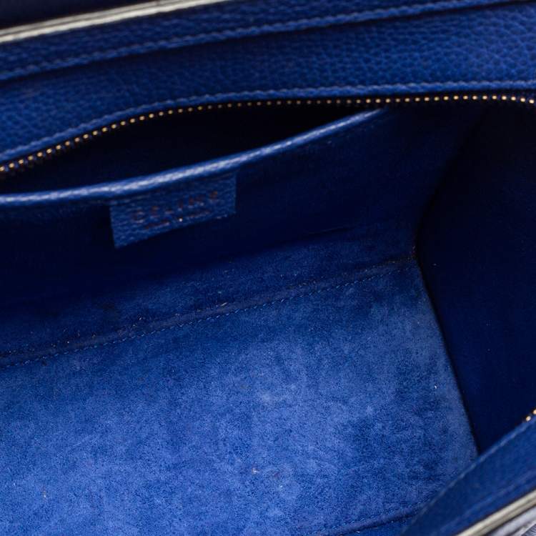 Pre Owned Celine Blue Leather Nano Luggage Tote