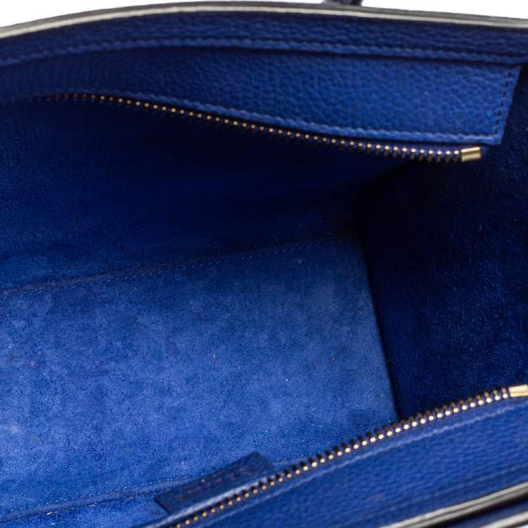 Pre Owned Celine Blue Leather Nano Luggage Tote