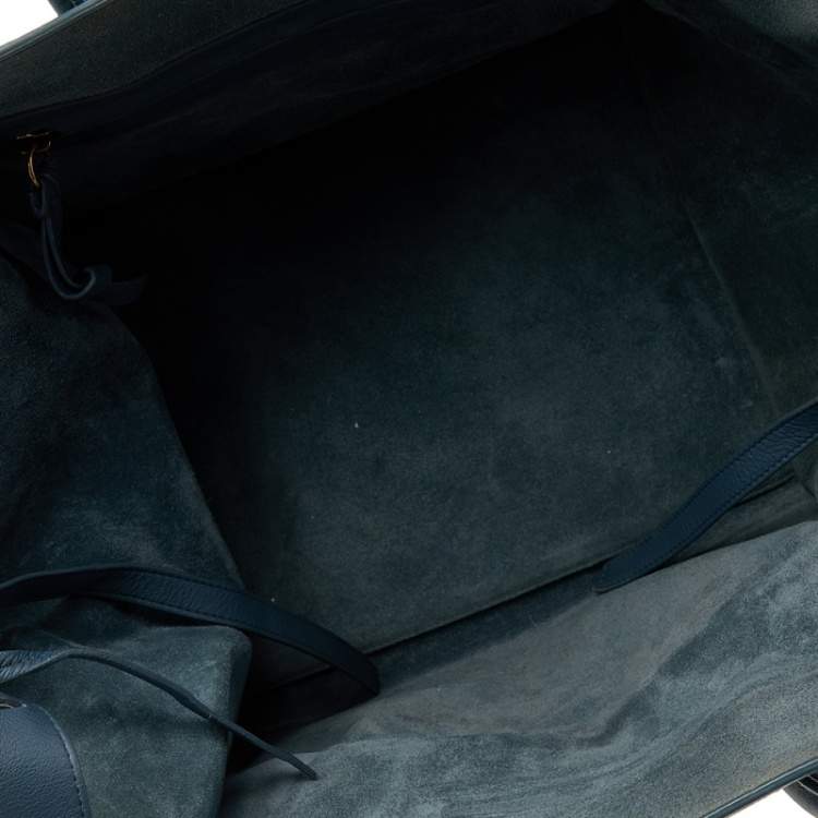 Pre Owned Celine Blue Leather Medium Phantom Luggage Tote 