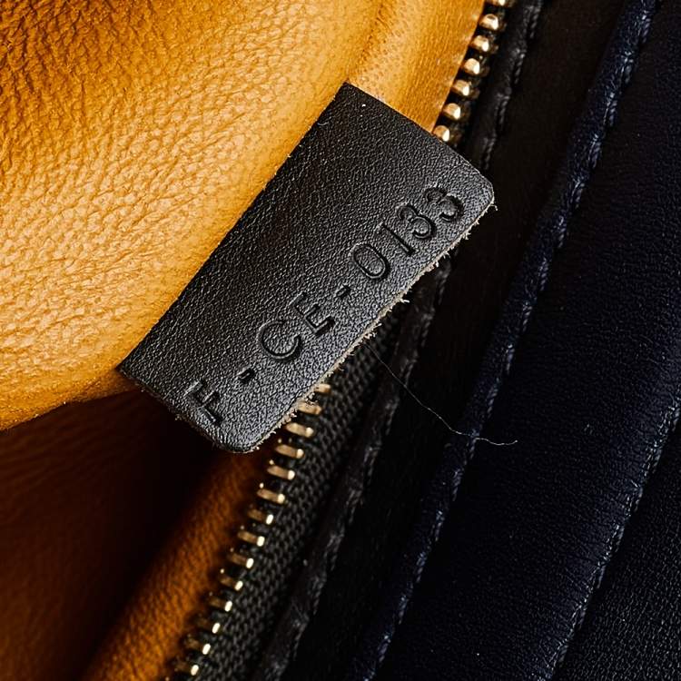 Pre Owned Celine Tri Color Leather and Suede Medium Trapeze Top Handle Bag