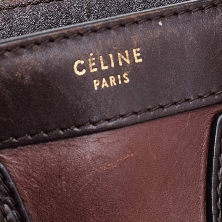 Pre Owned Céline Tri Color Leather Nano Luggage Tote