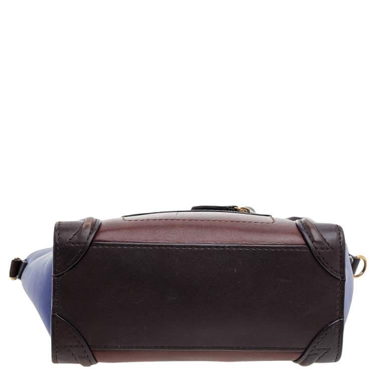 Pre Owned Céline Tri Color Leather Nano Luggage Tote