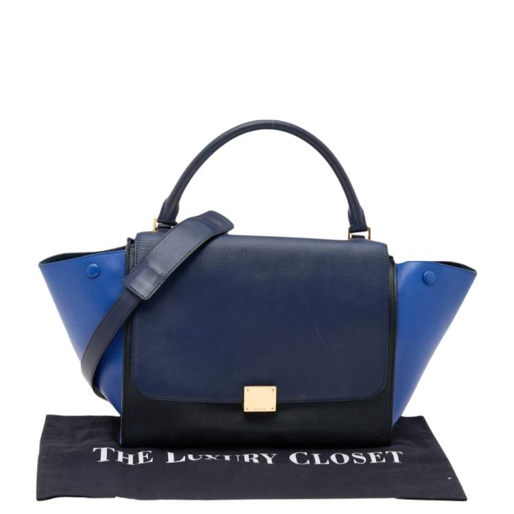 مملوكة مسبقًا Celine Tri Color Leather Medium Trapeze Top Handle Bag