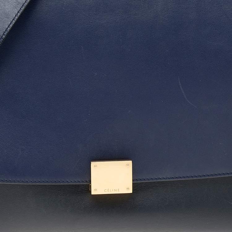 مملوكة مسبقًا Celine Tri Color Leather Medium Trapeze Top Handle Bag