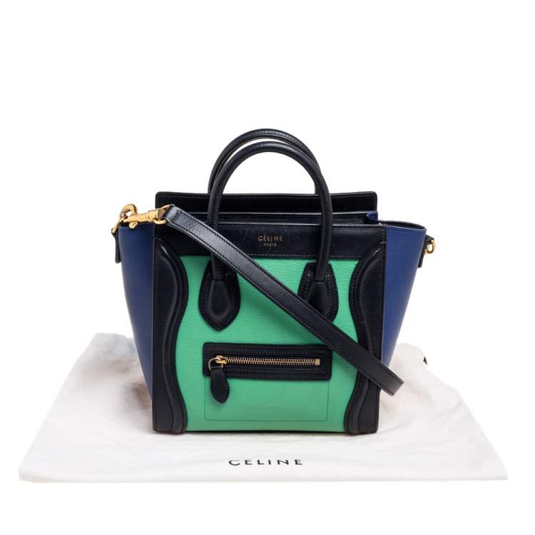 Pre Owned Céline Mulicolor Leather Nano Luggage Tote