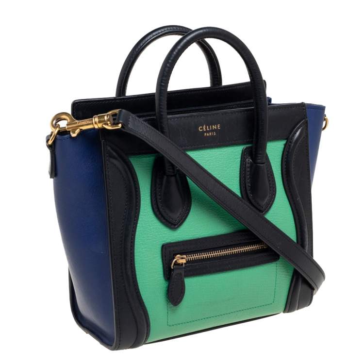 Pre Owned Céline Mulicolor Leather Nano Luggage Tote