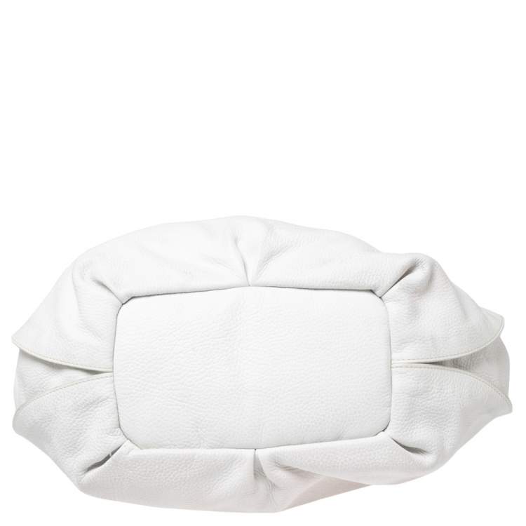 Pre Owned Celine White Leather Large Bittersweet Hobo