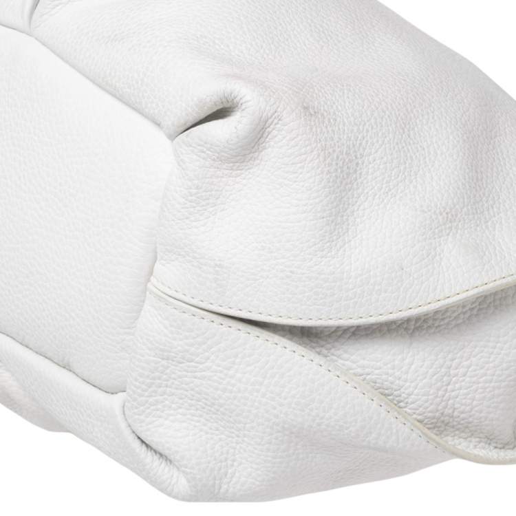 Pre Owned Celine White Leather Large Bittersweet Hobo