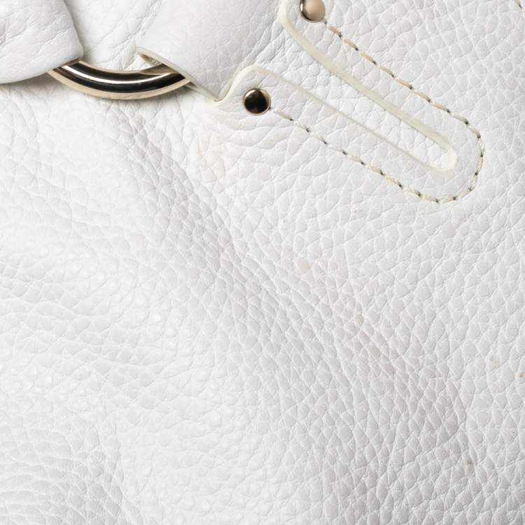 Pre Owned Celine White Leather Large Bittersweet Hobo