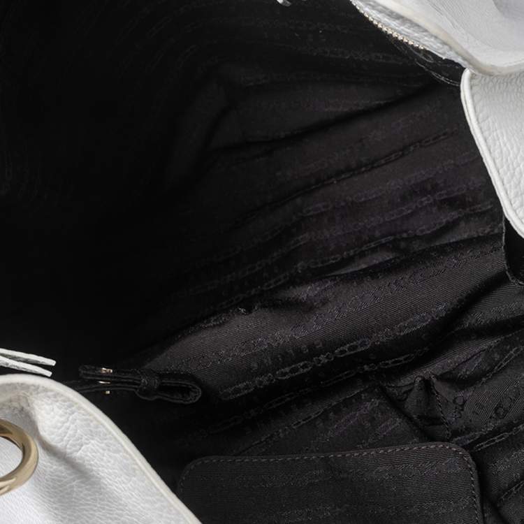 Pre Owned Celine White Leather Large Bittersweet Hobo