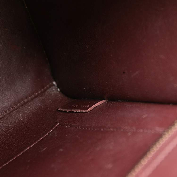 Pre Owned Celine Burgundy Leather Nano Luggage Tote