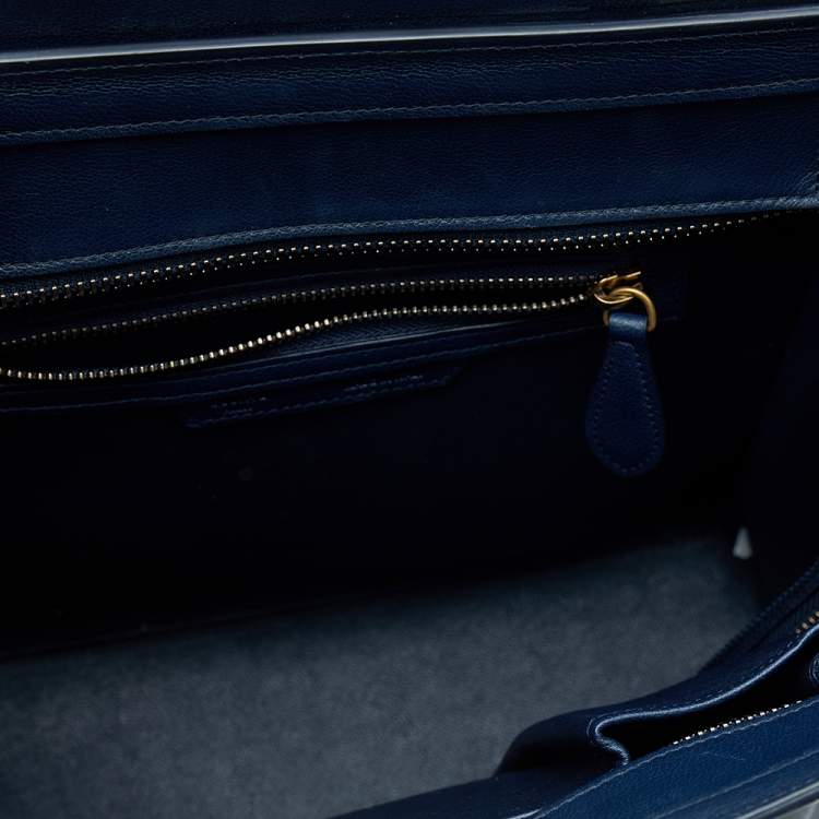 Pre Owned Celine Multicolor Suede And Leather Micro Luggage Tote