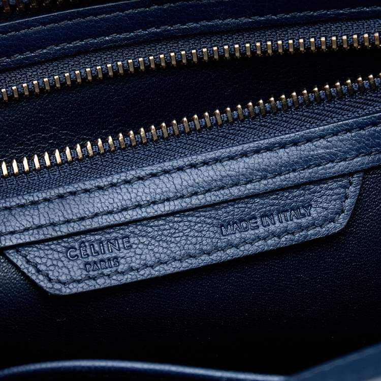 Pre Owned Celine Multicolor Suede And Leather Micro Luggage Tote