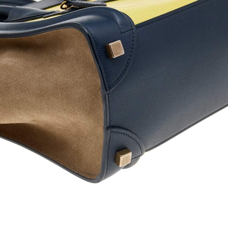 Pre Owned Celine Multicolor Suede And Leather Micro Luggage Tote