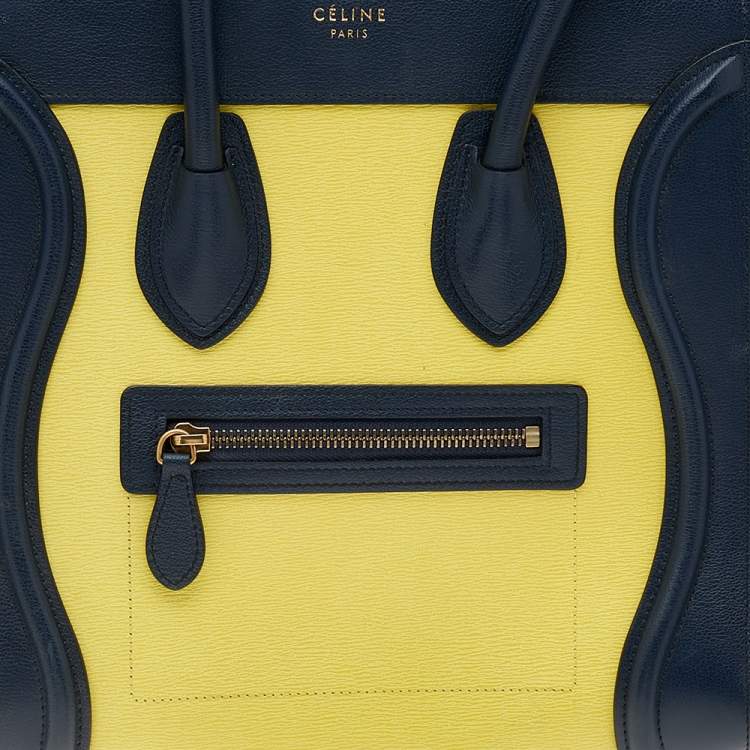 Pre Owned Celine Multicolor Suede And Leather Micro Luggage Tote