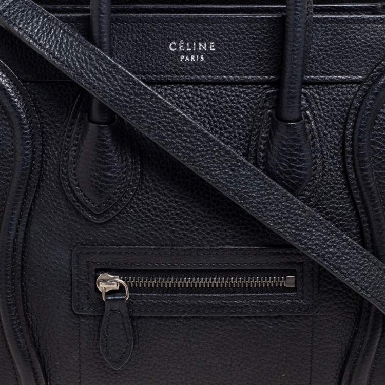 Pre Owned Céline Black Leather Nano Luggage Tote