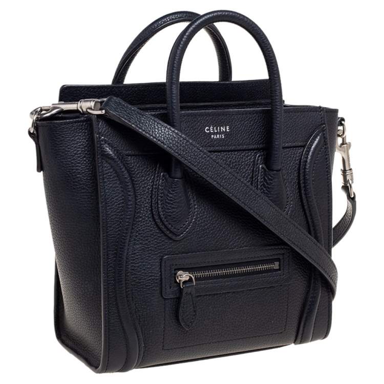 Pre Owned Céline Black Leather Nano Luggage Tote