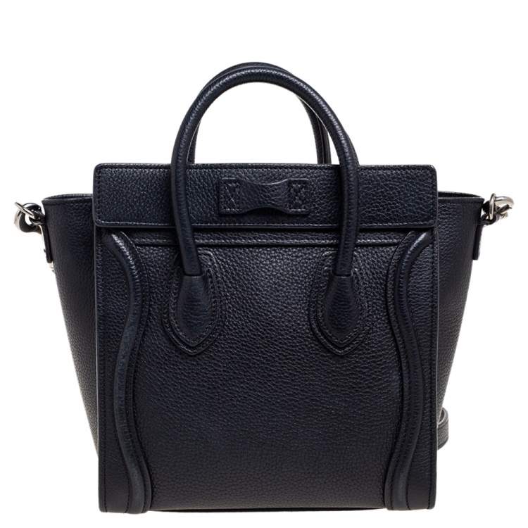 Pre Owned Céline Black Leather Nano Luggage Tote