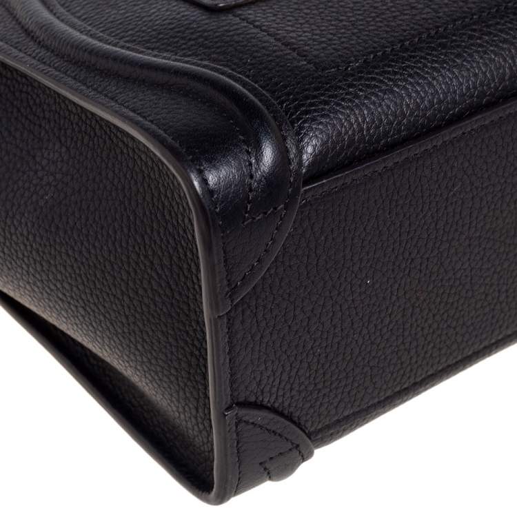 Pre Owned Céline Black Leather Nano Luggage Tote