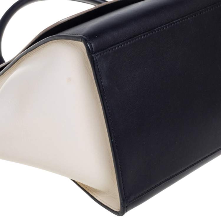 Pre Owned Celine Tri Color Leather Medium Trapeze Bag
