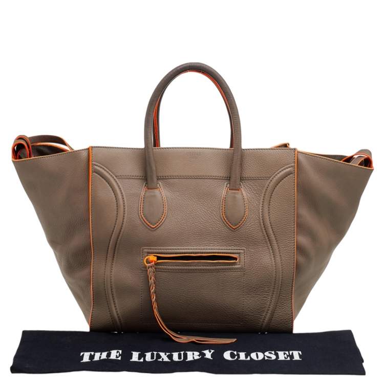 Pre Owned Celine Grey Leather Large Phantom Luggage Tote