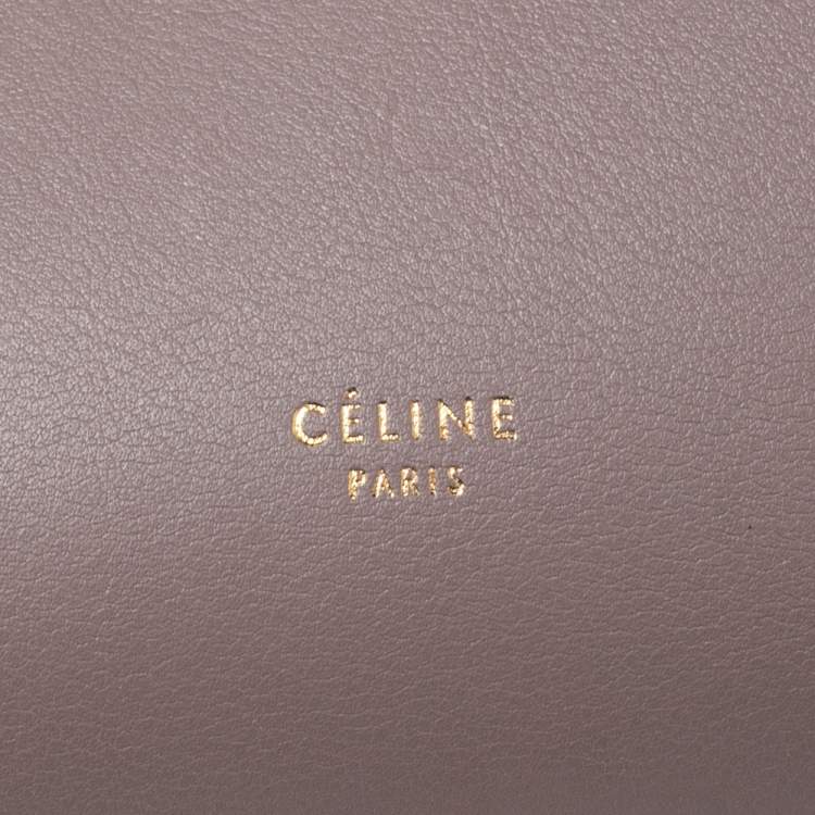 Pre Owned Celine Beige/Navy Blue Leather Mini Belt Top Handle Bag