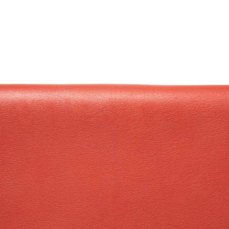 Pre Owned Celine Red Leather and Suede Large Trapeze Top Handle Bag