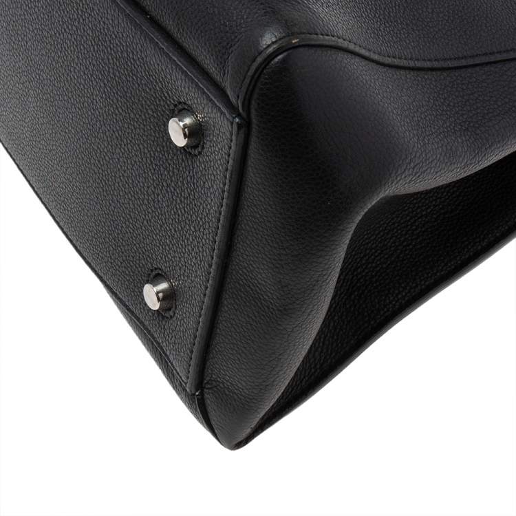 Pre Owned Celine Black Leather Medium Edge Top Handle Bag