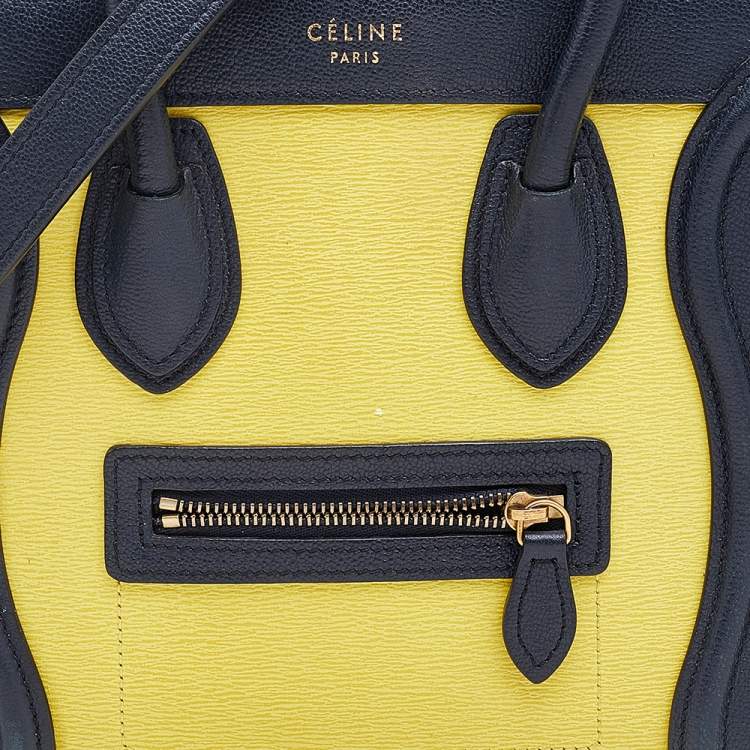 Pre Owned Céline Tri Color Leather Nano Luggage Tote