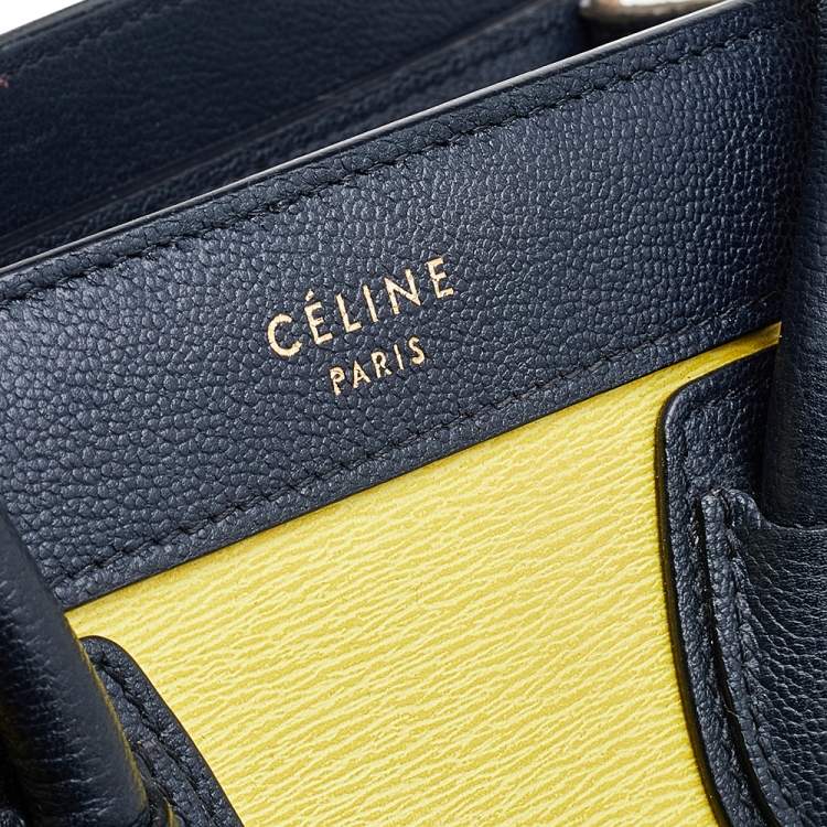 Pre Owned Céline Tri Color Leather Nano Luggage Tote