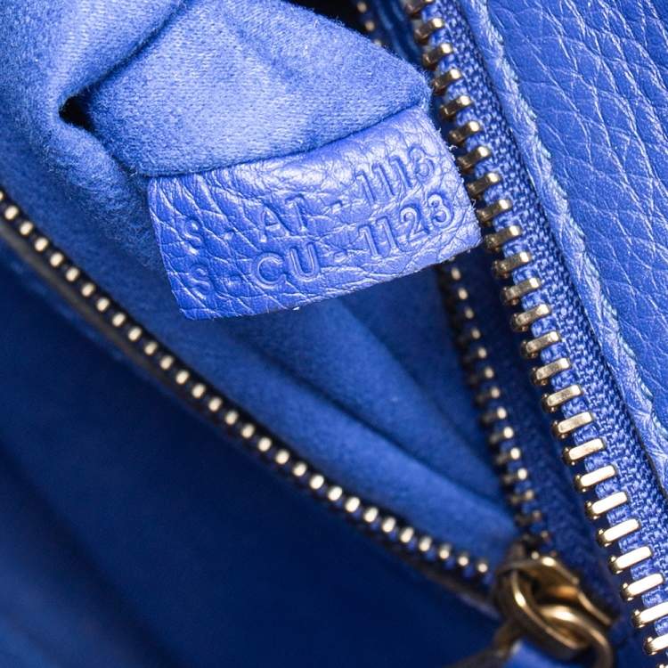 Pre Owned Celine Blue Leather Mini Luggage Tote