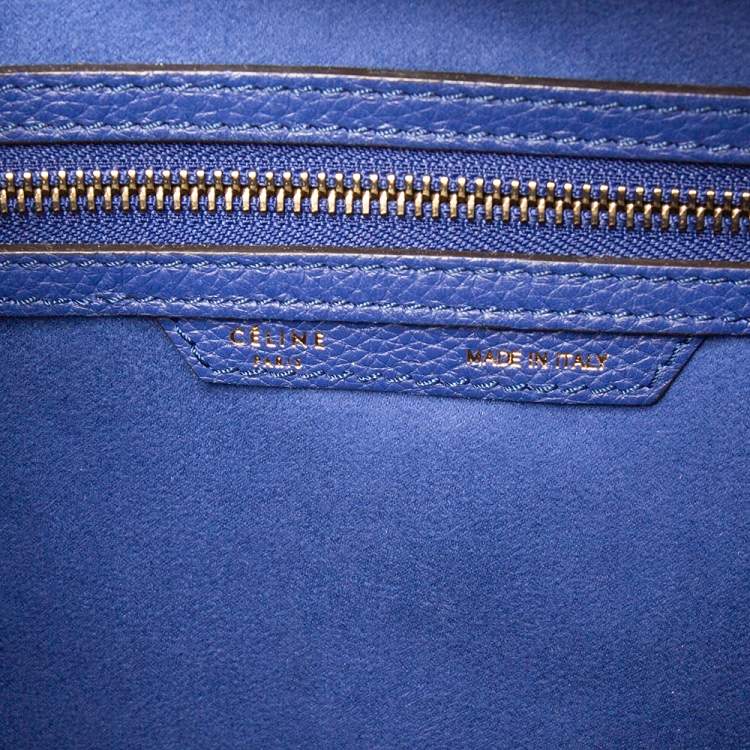 Pre Owned Celine Blue Leather Mini Luggage Tote