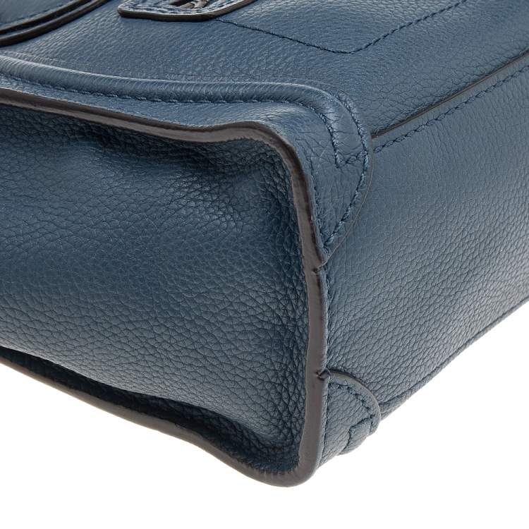 Pre Owned Celine Blue Leather Nano Luggage Tote