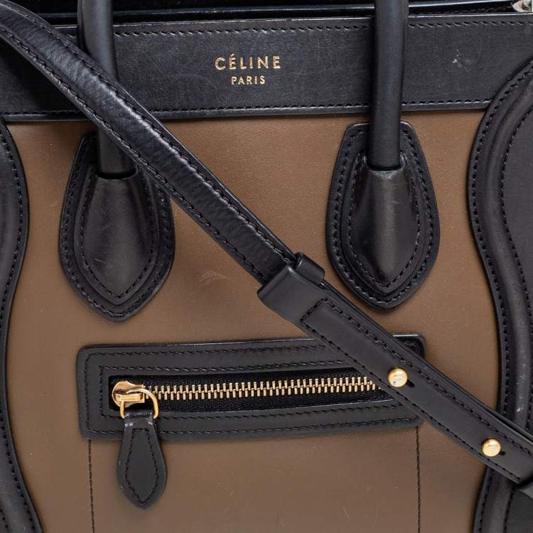 Pre Owned Céline Tri Color Leather Nano Luggage Tote