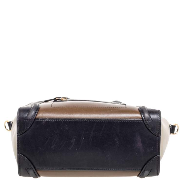 Pre Owned Céline Tri Color Leather Nano Luggage Tote