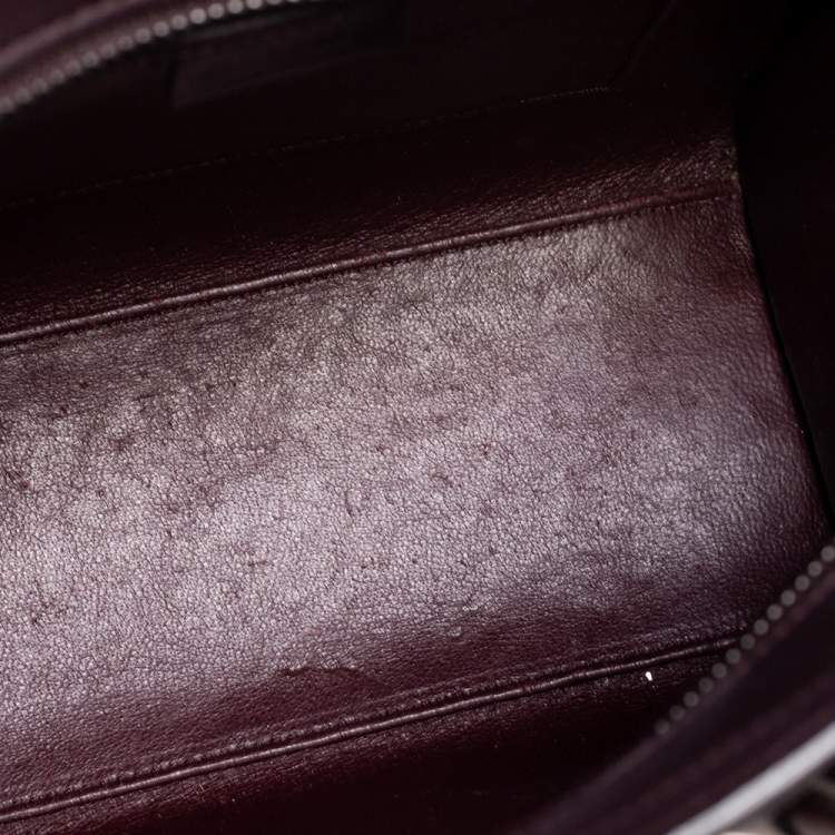 Pre Owned Céline Tri Color Leather and Snakeskin Nano Luggage Tote