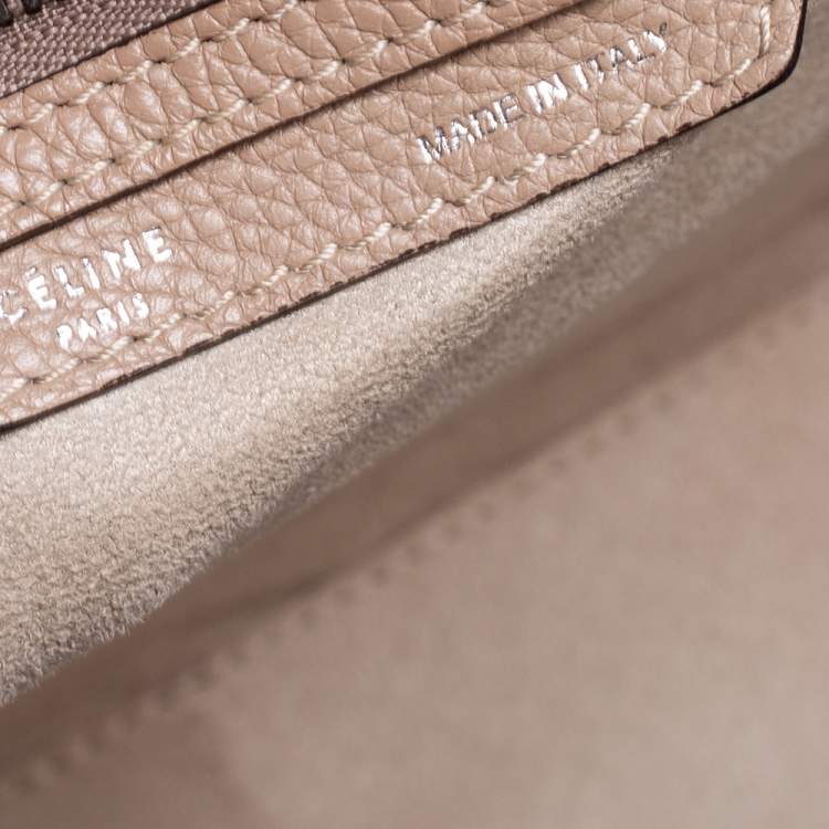 Pre Owned Celine Beige Leather Mini Luggage Tote 