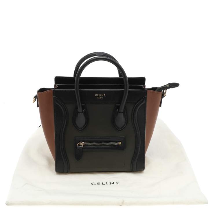 Pre Owned Céline Tri Color Leather Nano Luggage Tote