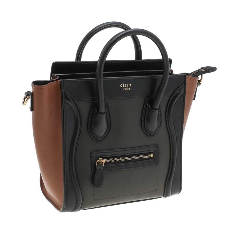 Pre Owned Céline Tri Color Leather Nano Luggage Tote
