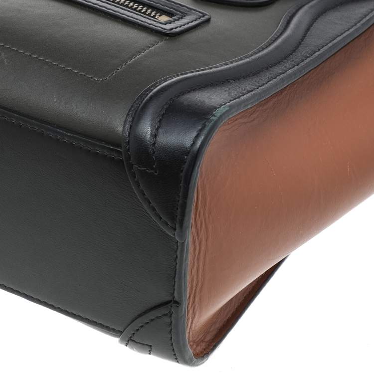 Pre Owned Céline Tri Color Leather Nano Luggage Tote