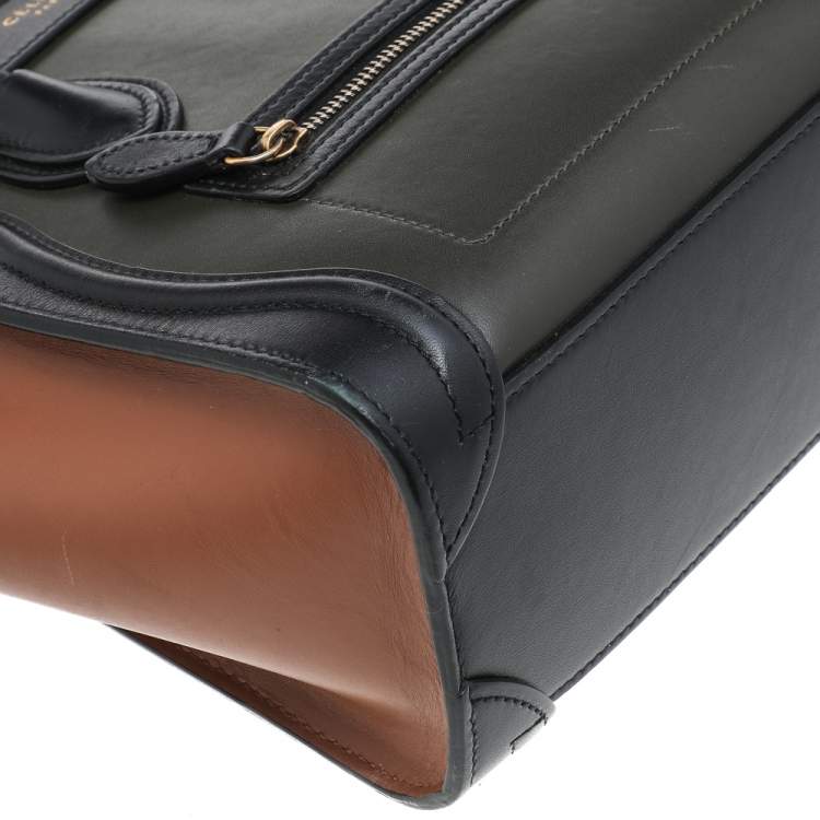 Pre Owned Céline Tri Color Leather Nano Luggage Tote
