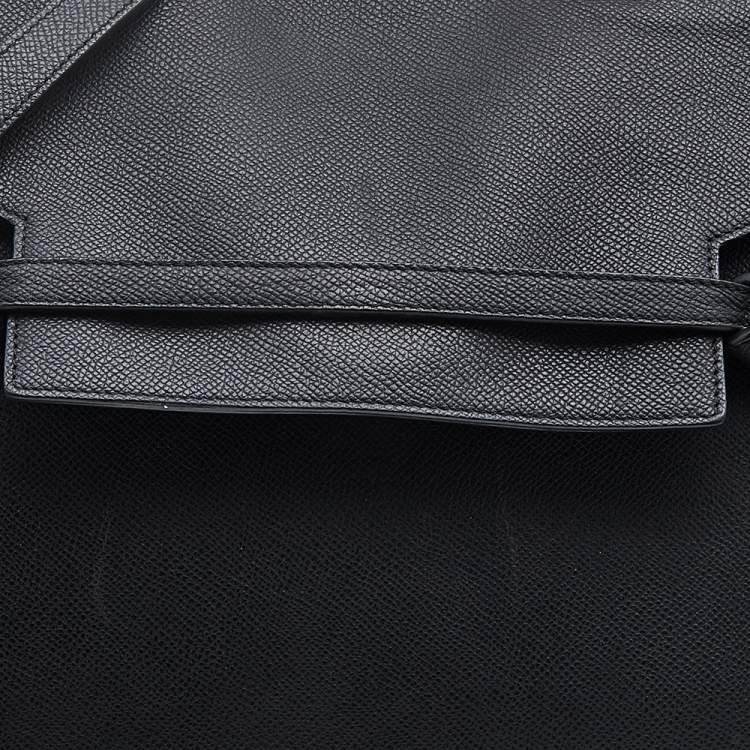 Pre Owned Celine Black Leather Mini  Belt Top Handle Bag